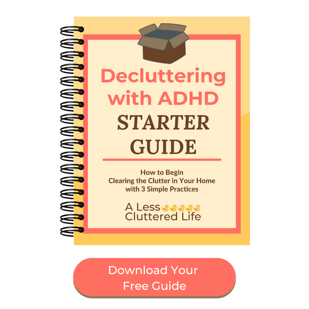 Phone with image of What to KEEP When You're Decluttering free 7-day email course for people overwhelmed by stuff