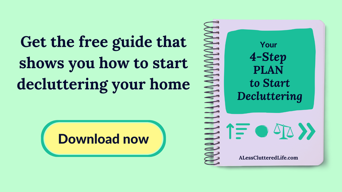 Guide for 4-Step PLAN to Start Decluttering. free email course