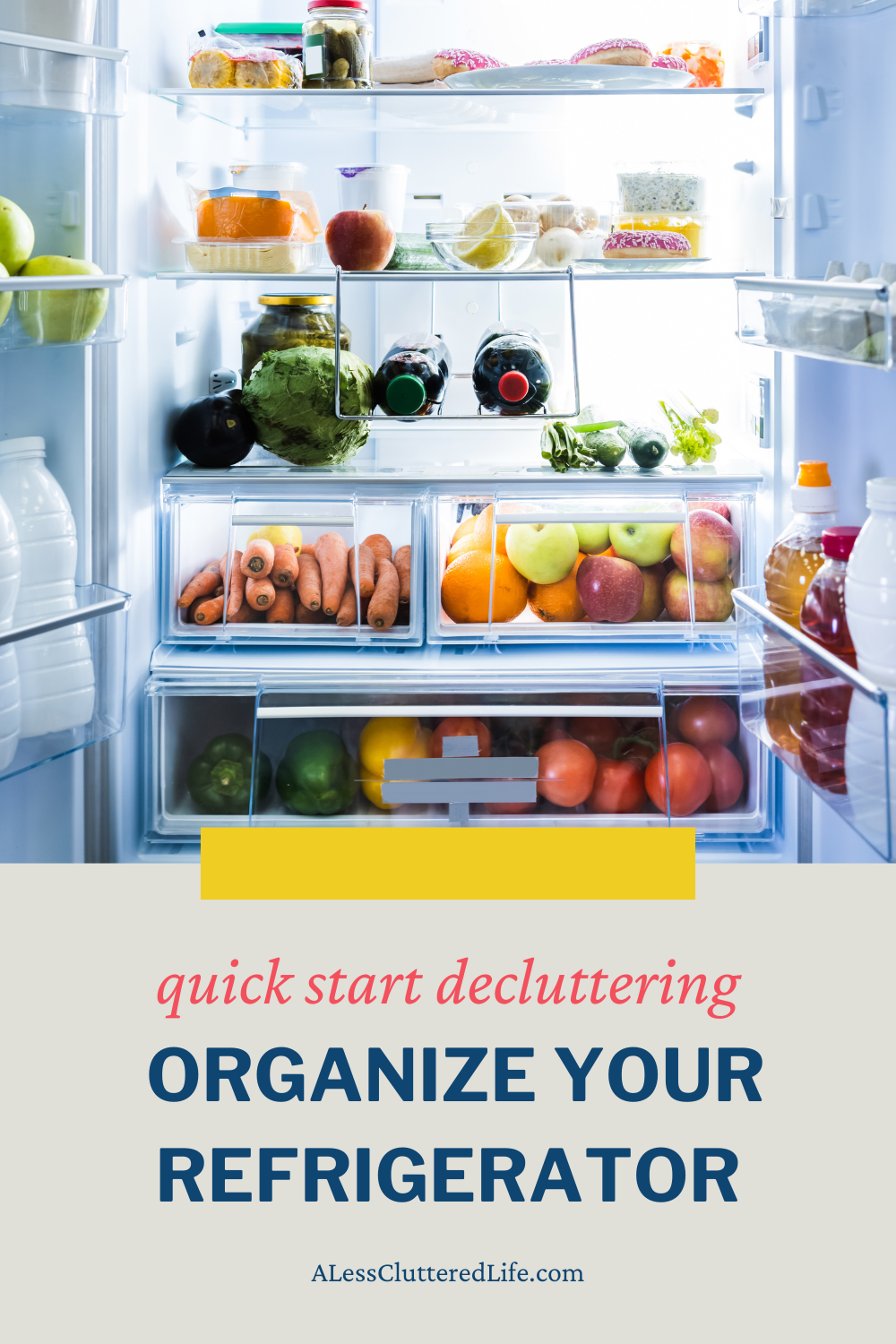 Pinterest graphic - Organize the refrigerator so it helps support your goals.