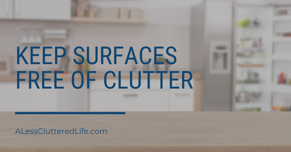 Like these clean kitchen counters, you can learn how to keep surfaces clutter free.
